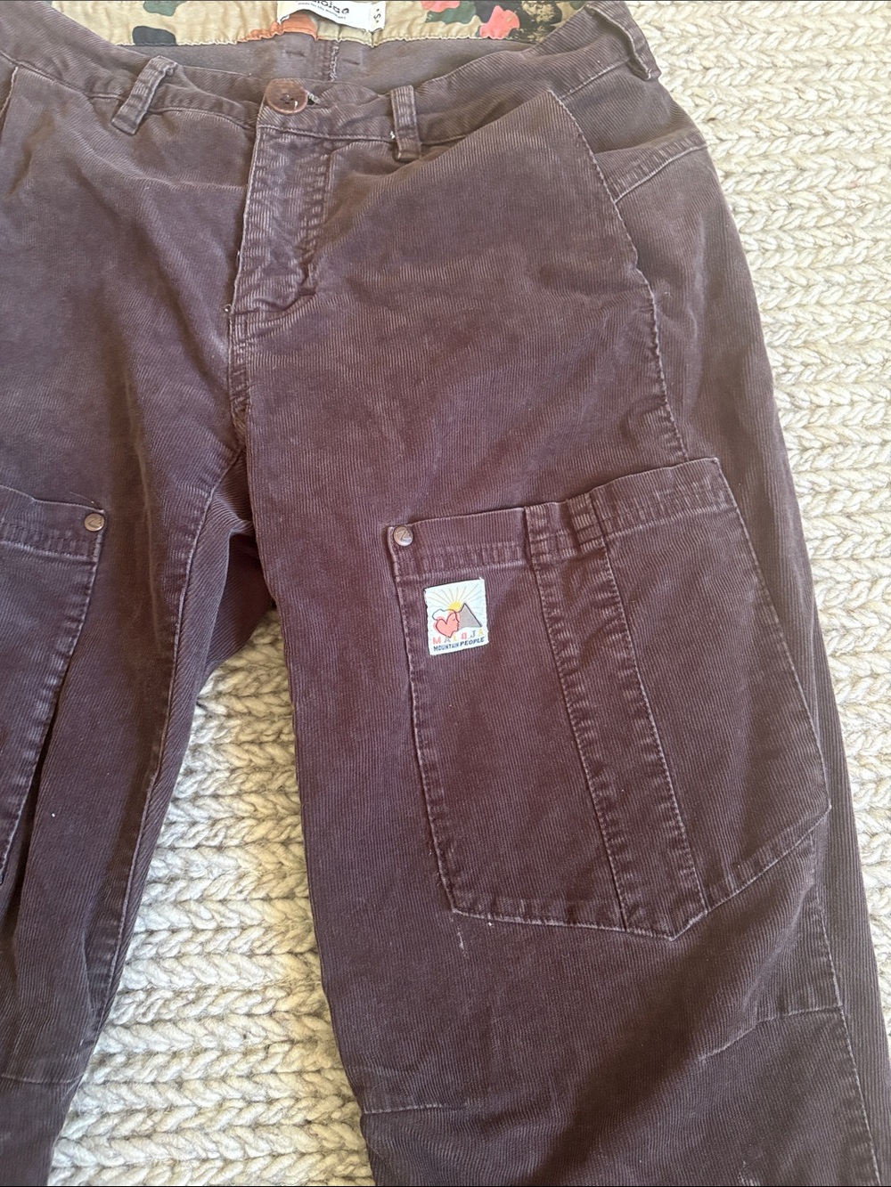 Maloja Brown Corduroy Casual Workwear Pants for woman small